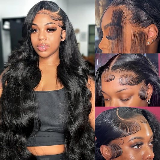 28 Inch 13X6 Lace Front Wigs Human Hair Body Wave Wig HD Lace Front Wigs Human Hair Glueless Wigs Human Hair Pre Plucked HD Transparent Lace Wigs for Black Women Frontal Wigs Human Hair