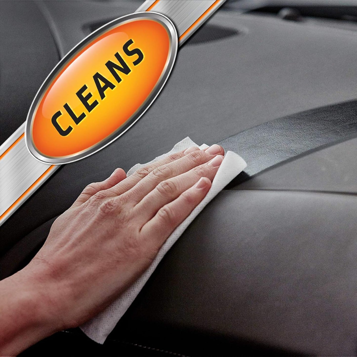 Car Interior Cleaner Wipes , Car Cleaning Wipes with Orange Cleans Dirt and Dust in Cars, Trucks and Motorcycles, 25 Count